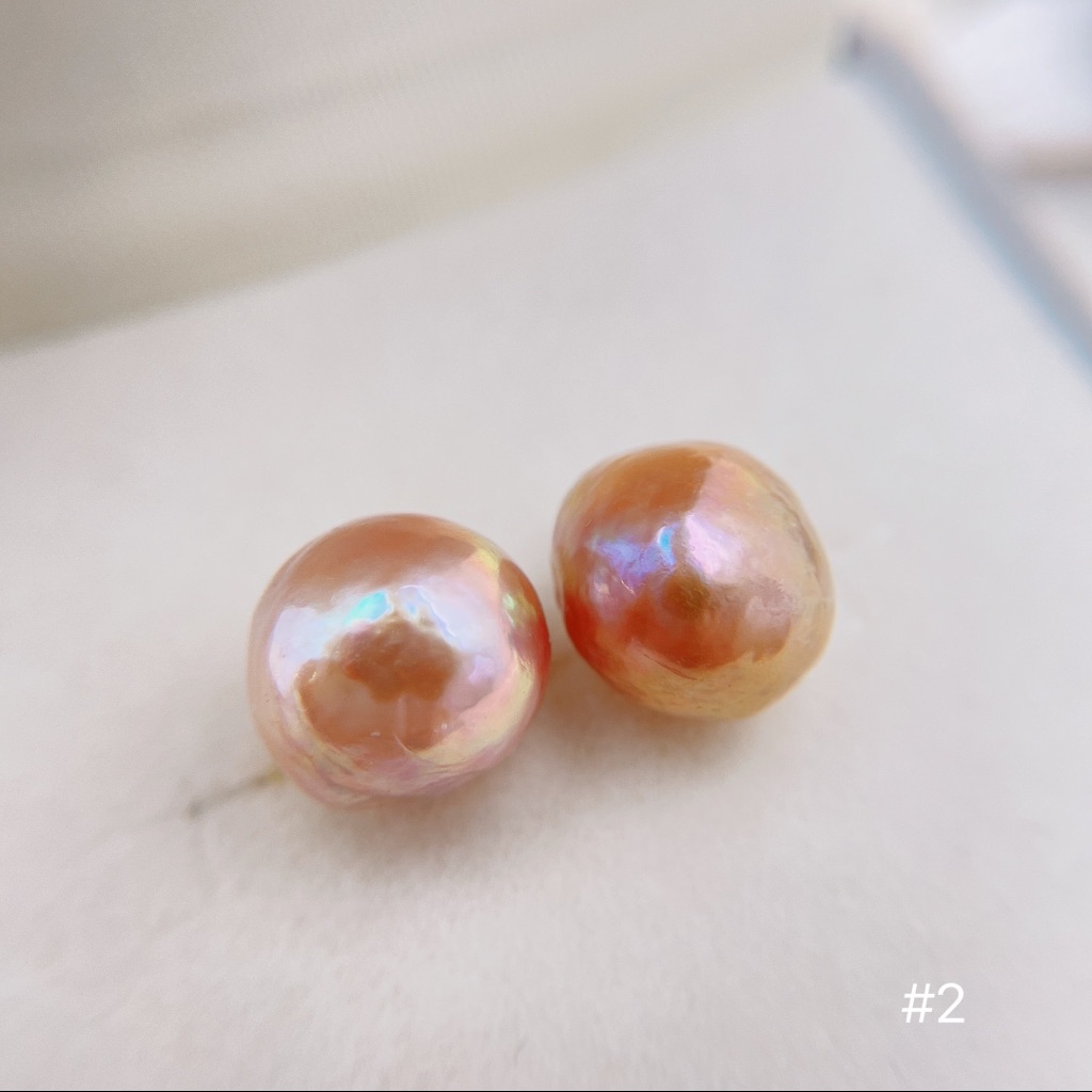 Pearl Studs, Genuine Baroque Edison Pearl